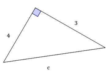 40. Find the length of the hypotenuse, c in this triangle. Give the answer in the form c=__.

.