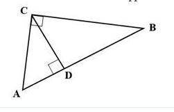 triangle ABC below has a right angle C and a height CD. (A height in a triangle connects it vertex