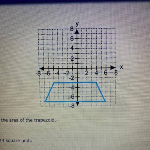 Find the area of the trapezoid

A. 44 Square units 
B. 72 Square units
C. 88 Square units
D. 144 S