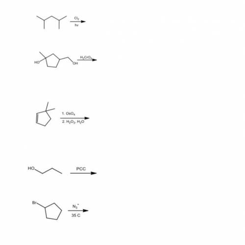 Predict the products for the following reactions. No mechanisms required