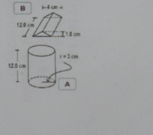 si se tiene un recipiente en forma de prisma triangular como el de la figura B, lleno de un líquido