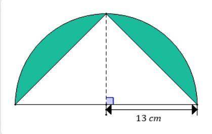 35. Find the area of the shaded region in the following figure, correct to one decimal place.