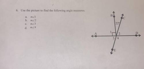Please help with these few questions!!

6. Use the picture to find the following angle measures.
9