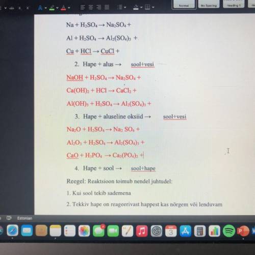 Do I just have to put H2O behind these red equations ?