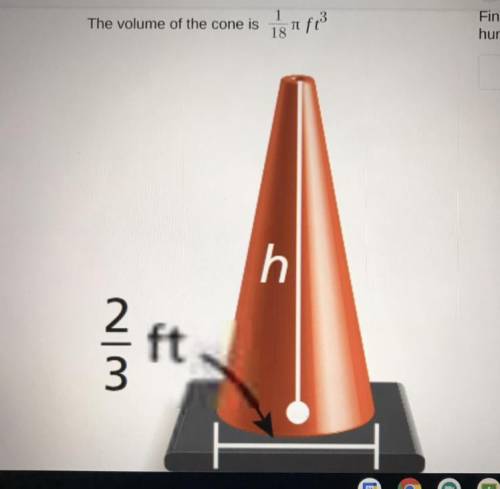 Find the height of the cone. Round to the nearest
hundredths if necessary.