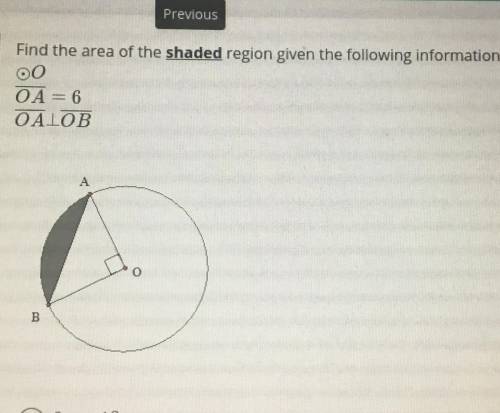 Does anyone know the area of the shaded region?