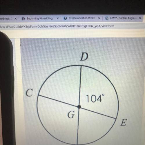 Find the following arc measure
