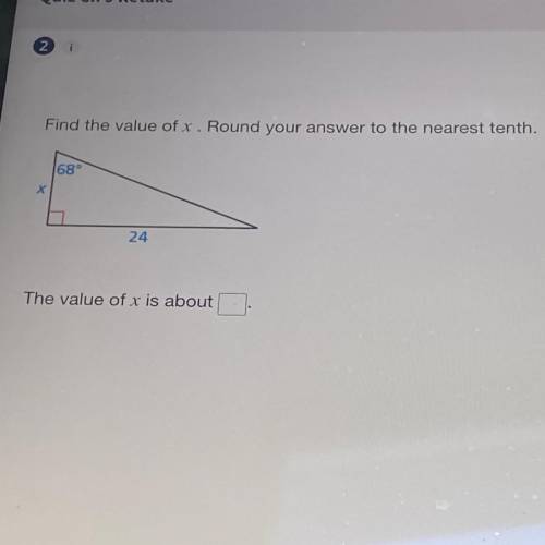 Find the value of x. round your answer to the nearest tenth