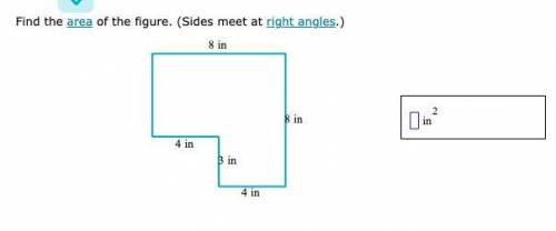 Pls help meh pls
Find the area of the figure. (Sides meet at right angles.)