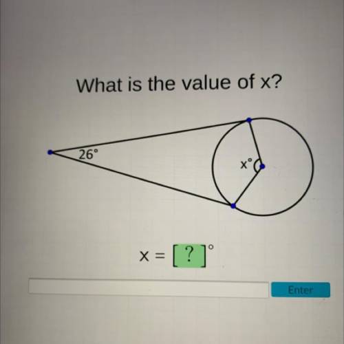 What is the value of x?
26°
xº