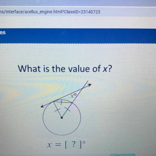 What is the value of x?
x = [? ]°
50 points please help