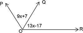 (HELP ASAP)In the figure, if OQ is the angle bisector of ∠POR, find m∠POQ.