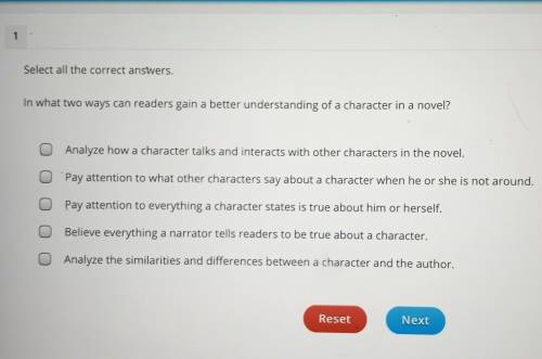 Select all the correct answers, In what two ways can readers gain a better understanding of a chara