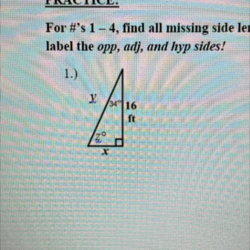 I need help with trig! i have to use sin, cos or tan. please help