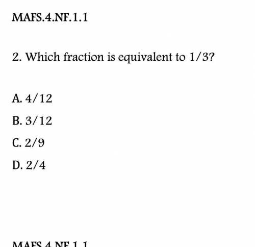 Which fraction is equivalent to 1/3?