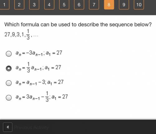 Which formula can be used to describe the sequence below?
