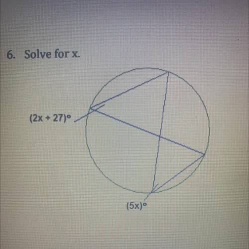 Solve for x 
A. X=27
B. X = 9
C. X= 3
D. X=7