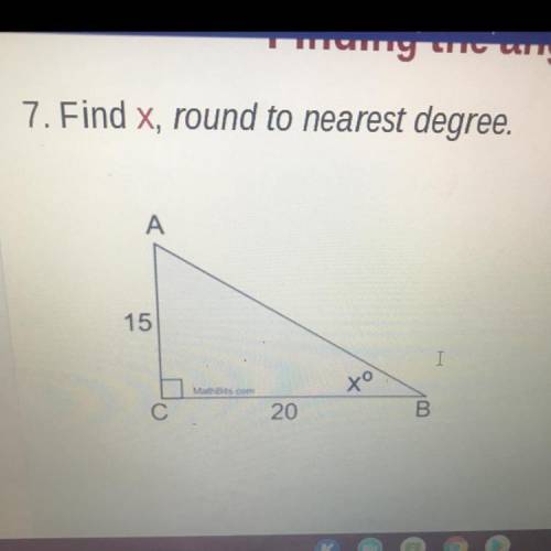 Find x, round to nearest degree.