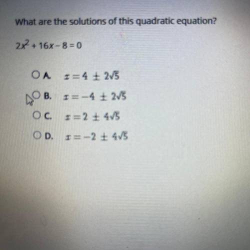 What are the solutions of this quadratic equation?
Please help