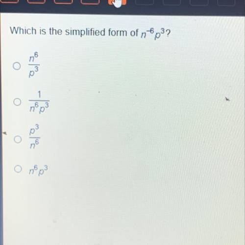 Which is the simplified form of n^-6p^3