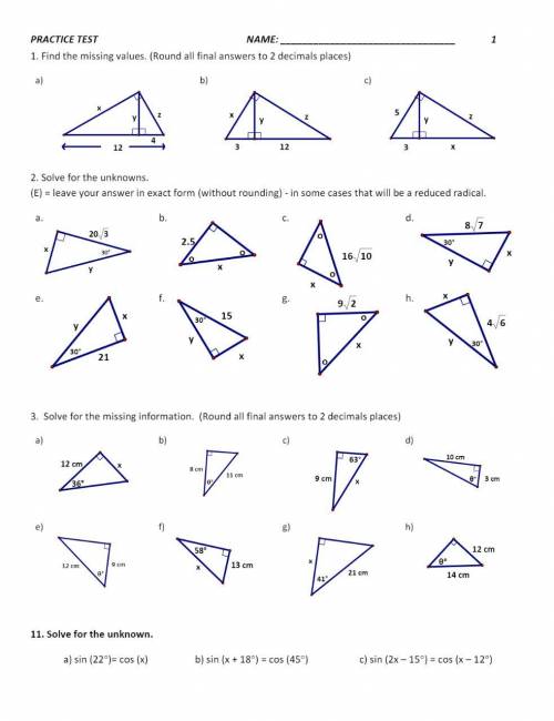Geometry practice test