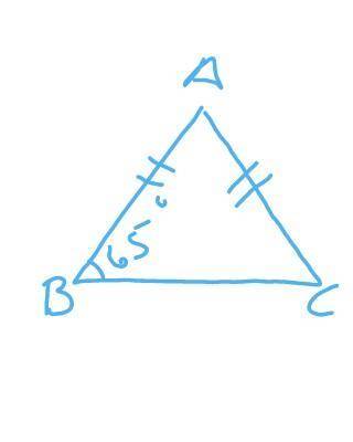 B) In the given figure, If AB = AC and < ABC = 65°, Find the value of

<ACB & <BAC.A6