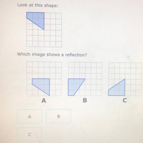 Look at the shape which image shows a reflection?
