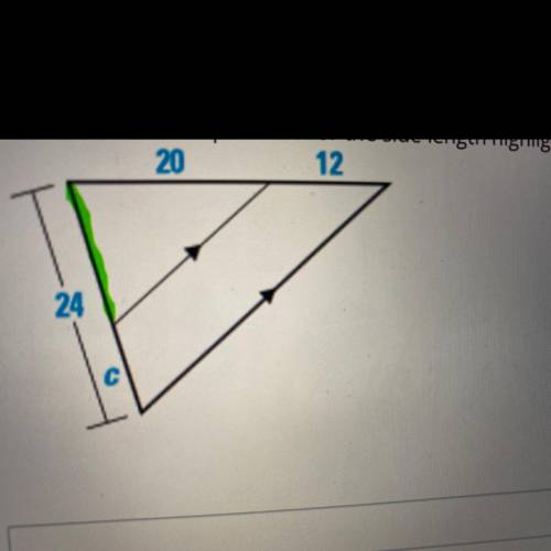 What is the value/expression for the side length highlighted in green.