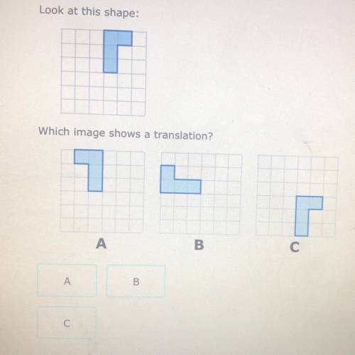 Look at this shape:which image shows a translation?