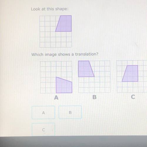 Look at this shape:
Which image shows a translation?