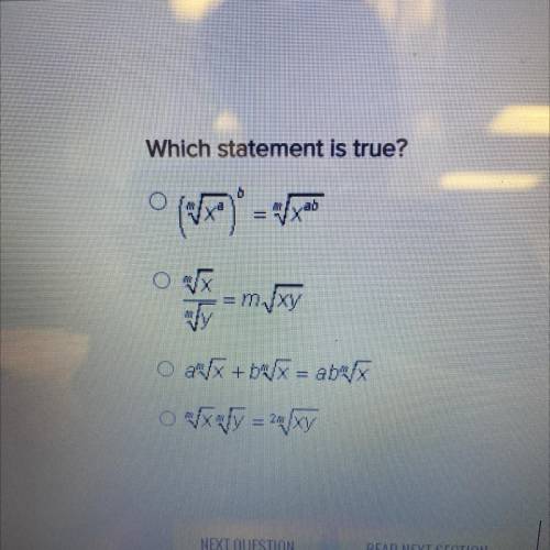 Which statement is true? a,b,c or d