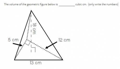 The volume of the geometric figure below is ________ cubic cm.
