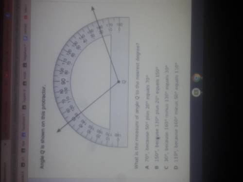 What is the measure of angle Q to the nearest degree?