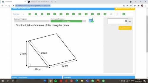 Surface area of a triangular prism
correct answer gets brainliest