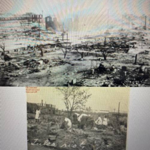 What do these photos reveal about the amount of damage done to the property in Greenwood during the
