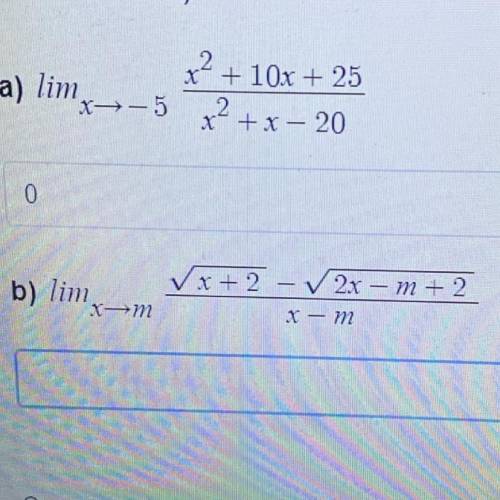 Limits question plz help with b)