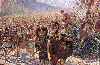 The Persians landed in the plains near Athens. As their army greatly outnumbered that of the Greeks,