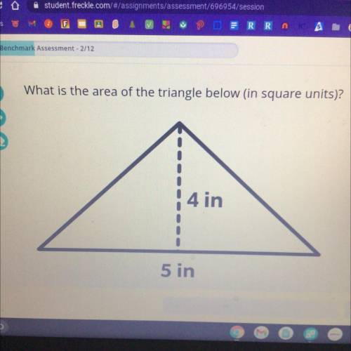 What is the area of the triangle below (in square units)?