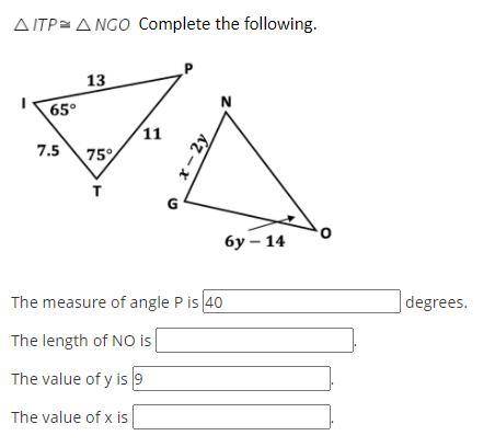 I need help finding the length of NO and value of X