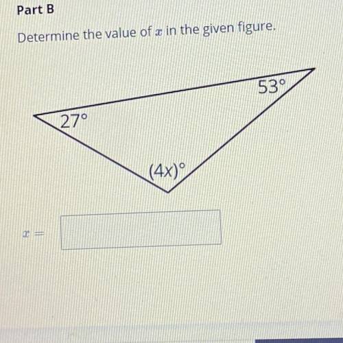 Determine the value of x in the given figure help
