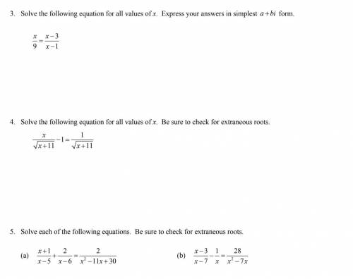 Solve the following equation for all values of x. Express your answers in simplest a+bi form.