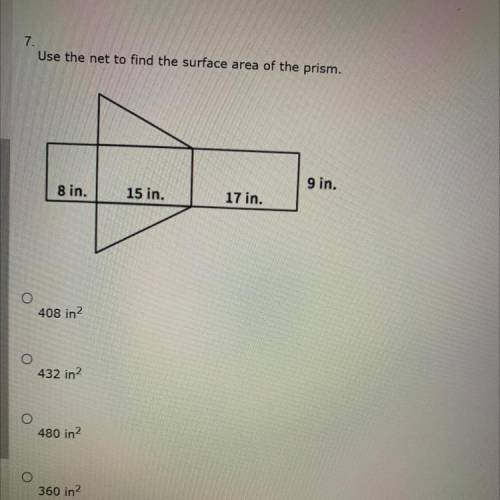 Use the net to find the surface area of the prism.