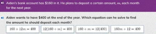 WCB! Which equation can he solve to find the amount he should deposit each month?