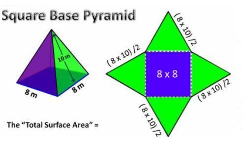 Question: What is the total surface area of this pyramid?