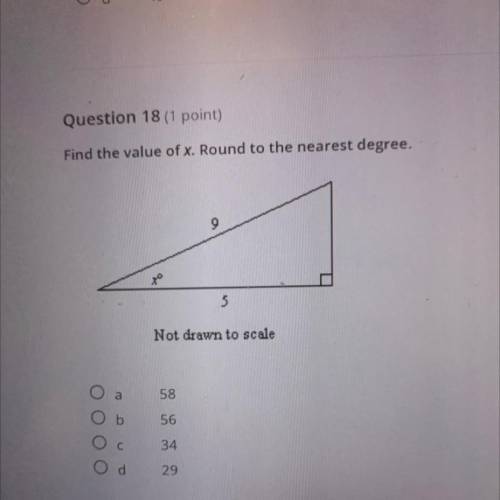 Round to the nearest degree
Find the value of x