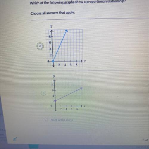 Which of the following graphs show a proportional relationship?

Choose all answers that apply: (l