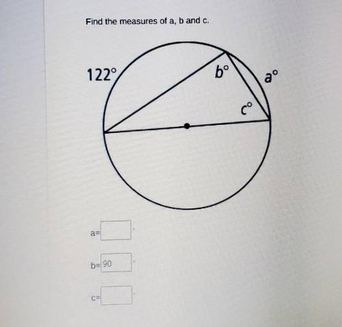 I need to find the angles of A, B, and C.

I already know that b is 90°, but I'm stuck on the othe