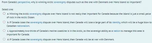 Help, why is winning the Hans Island so important to the Canadian Perspective?