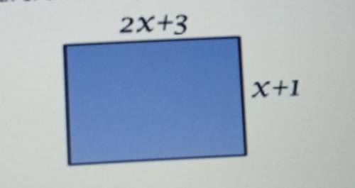 find the perimeter of the following rectangle by using the formula p=2L+2w, where L represents leng