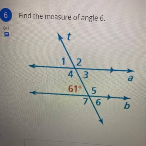 Find the the measure of angle 6